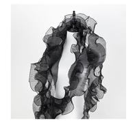 Organza Chiffon Ribbon 5 Yards Multicolor Ruffle Ribbon Lace Trim for DIY Sewing Crafts(Black)