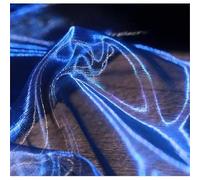 Organza Fabric,Magic Rainbow Laser Gradient Organza Fabric,Iridescent Holographic Gauze Fabrics,Soft Sheer Silky Tulle Fabrics for Wedding Dress Bridal Decor 1.5m Wide (Dark Blue,1 m)