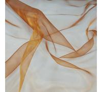 Organza Fabric Sheer Voile Drape Curtain Wedding Fabric 150cm Wide (Sold Per Metre) (Light Brown)