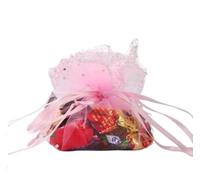Organza Gift Bags, 40cm 50pcs Multi Round Gift Bags For Jewelry/wedding/christmas/birthday Yarn Bag With Handles(Roze,26cm)