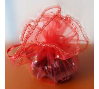 Organza Gift Bags, 40cm 50pcs Multi Round Gift Bags For Jewelry/wedding/christmas/birthday Yarn Bag With Handles(Red,35cm)