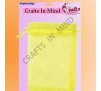 Organza Gift Bags by Crafts In Mind | 13X18CM | 25/50/100pcs Wedding Favour Bags Jewellery Pouches | Choose from 20 Colours (Light Yellow, Pack of 50)