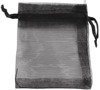 Organza Gift Small Jewelry Pouches Wedding Drawstring Bag,100pcs Packing Party Candy Bags(Black,8 * 10cm)