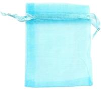 Organza Gift Small Jewelry Pouches Wedding Drawstring Bag,100pcs Packing Party Candy Bags(Blue,8 * 10cm)