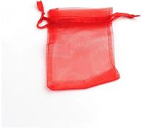 Organza Gift Small Jewelry Pouches Wedding Drawstring Bag,100pcs Packing Party Candy Bags(Red,8 * 10cm)