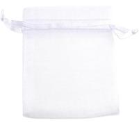 Organza Gift Small Jewelry Pouches Wedding Drawstring Bag,100pcs Packing Party Candy Bags(White,8 * 10cm)