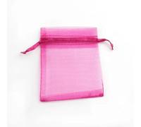 Organza pouch bulk, 50pcs 7x9 9x12 10x15 Organza Bags Jewelry Packaging Bags Engagement Wedding Party Decoration Drawstring Packaging Pouches(Fuchsia,7X9CM)