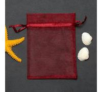 Organza pouch bulk, 50pcs/lot 7 * 9/9 * 12/10 * 15/11 * 16/13 * 18cm Drawstring Organza Pouches Jewelry Packaging Bags Wedding Party Small Bag(Wine Red,1 count (Pack of 1))