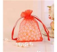 Organza pouch bulk, Organza Sachet Bags 5X7CM 100pcs/Lot Random Mixed Color Drawstring Small Jewelry Bags for Rings Necklace Packaging(Red)