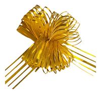 Organza Pull Bows for Gift Wrapping Large Organza Pull Bows 5 Pack Gold Organza Decoration Bow 50mm Pulled Bow Ribbons Gift Bows for Present Wedding Car Gift Baskets Flower Birthday Present Ties.