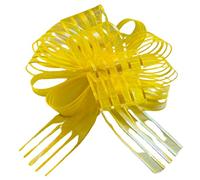 Organza Pull Bows for Gift Wrapping Large Organza Pull Bows 5 Pack Yellow Organza Decoration Bow 50mm Pulled Bow Ribbons Gift Bows for Present Wedding Car Gift Baskets Flower Birthday Present Ties.