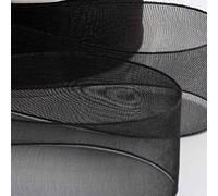 Organza Ribbon. 12mm Party, Sew, Crafts, Gift wrap, Decorations, Dress, Events, Wrapping, Home, Weddings, Christmas, Bows, DIY Projects. 45 Meters / 50 Yards - Buy 3 & Get 4th Free (12mm, Black)