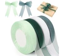 Organza Ribbon 4 Rolls Gift Ribbon Wedding 45 m Wide Decorative Ribbon Gift Ribbon Wide Fabric Ribbon Transparent Organza Ribbons Wedding Decoration for Wedding Party