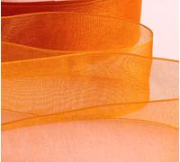Organza Ribbon. Crafts Party Events Scrapbooking, Gift Wrapping, Home Deco. 46 Meters / 50 Yards Rolls - GCS London (25mm, Orange)