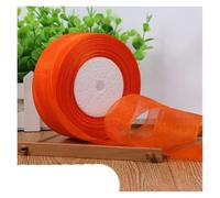 organza ribbon rolls, Organza Gift Wrap Ribbon Multicolor 12-50mm 50 Yards(Orange,15MM)