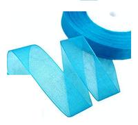 Organza Ribbon Scrapbooking, for Gifts Wrap Sew Party, Decorations Events Dress Wedding Christmas Crafts, Bows Car, Floral Balloons DIY, Bouquets, Cake 46 Meters / 50 Yards Rolls (10mm, Turquiose)