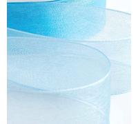 Organza Ribbon. Scrapbooking, Gift Wrapping, Home Deco. 46 Meters / 50 Yards s (25mm, Light Blue)