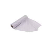 Organza Roll Snow Sheer Glitter Fabric Flocked Swirl Design - 29cm x 25m Neel Blue Silver One Size