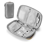 OrgaWise Cable Organiser Bag, Electronic Organizer Travel Case, Water Resistant Travel Accessories Bag Tech Pouch for Charger Adapter Power Bank Hard Drive (Grey)