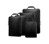 OrgaWise Extra Large Compression Packing Organiser 5/6 Set Cube Suitcase Storage Organizer Bag Expandable Packing Divider Pouch for Packing (Black 5set)