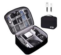 OrgaWise Travel Cable Organiser Bag, 2-Layer Tech Case, Black