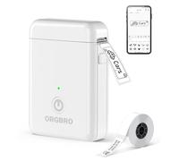ORGBRO X1 Label Maker Machine with Tape Thermal Portable Bluetooth Label Printer for Smartphones Mini Handheld Sticker Maker with Multiple Templates for School Office Home Kitchen Organization, White