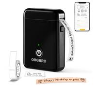 ORGBRO X1 Label Maker Machine with Tape Thermal Portable Bluetooth Label Printer for Smartphones Mini Handheld Sticker Maker with Multiple Templates for School Office Home Kitchen Organization, Black