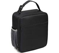 OrgeMaan Insulated Lunch Bag Portable Leakproof Lunch Box for Boys Girls Women Men Kids Adults to School Office Durable Cooler Bag with Side Mesh Pocket for Outdoor Picnic Camping (Black)