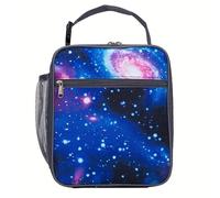 OrgeMaan Insulated Lunch Bag Portable Leakproof Lunch Box for Boys Girls Women Men Kids Adults to School Office Durable Cooler Bag with Side Mesh Pocket for Outdoor Picnic Camping (Galaxy)