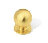 Orger 5 Pack 1 Inch Diameter Solid Gold Cabinet Knobs,Single Hole Ball Drawer Knob, Kitchen Dresser Knobs