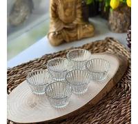 Orgingift Set of 6 Mini Glass Bowls - Elegant Cups for Sauces, Snacks, Desserts, Jam, Honey, Butter, Breakfast