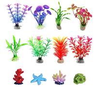 OrgMemory 12pcs, Aquarium Plants Decorations, Aquarium Simulation Plants, Fish Tank Decorations, Plastic Aquariums Plants for Household and Office