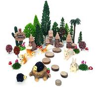 OrgMemory 42pcs Animal Trees, Mini Garden Accessories, Garden Fairy Figurines, Plastic Trees for Projects 1.5-6 inch(4-16 cm), Model Train Scenery