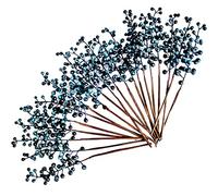 OrgMemory Artificial Berry, Fake Burgundy Berry, (20 pcs, 12" Each), Artificial Berries Stems for Xmas Tree Wreath Decorations Home Decor (Blue)