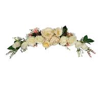 OrgMemory Artificial Peony Flower Swag, Arch Flowers, 20" Length in Bent, Decorative Swag, for Arch Front Door Party Wall Home Decor(Champagne)