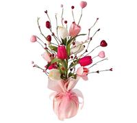 OrgMemory Flower Picks, Artificial Tulips Flowers, Center Table Flower Decorations, 16 inch Valentine’s Day Picks with Tulip Berry for Wedding Party Anniversary Center Pieces Indoor Decor