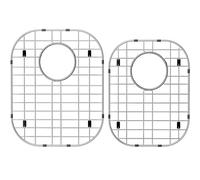 Orgneas Sink Protectors for Kitchen Sink, Double Bowl Sink Bottom Grid 13"x16" and 11.2"x14.5", 304 Premium Stainless Steel Kitchen Sink Protector Grid Sink Grate Rack Centered Drain 2 Packs