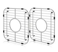 Orgneas Sink Protectors for Kitchen Sink, Universal Double Bowl Sink Bottom Grid 12.5"x10.5"x1.25", 304 Premium Stainless Steel Kitchen Sink Protector Grid Sink Grate Rack Centered Drain 2 Packs