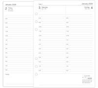 Orgnizme 2026 Diary Refill A5 Size, Day on One Page, Compatible with Filofax A5 Organiser, 148 x 210mm