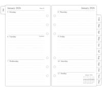 Orgnizme 2026 Weekly Diary Refill Personal Size, Week on Two Pages, Compatible with Filofax Personal Organiser