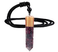 Orgone Healing Crystal Point Pendant for Women Men, Spiral Hexagonal Faceted Stone with Adjustable Cord 18-24 Inches