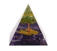 Orgone Pyramid Crystal,Handmade Orgonite Pyramid 60mm Crystal Sphere with Natural Cristal Stone Orgone Energy Healing,Yoga Energy Crystals