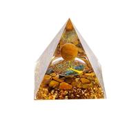 Orgone Pyramid, Orgonite Positive Energy Healing Crystal Pyramid, Tiger Eye Crystal Ball Energy Converter Pyramid for Health Wealth Luck and Success
