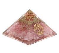 Orgone Pyramid Rose Quartz Crystal - Natural Love Healing Stones Orgonite Energy Generator for Yoga Meditation, Rose Quartz