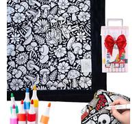 Orgonite DIY Colouring Blanket, Coloring Blanket with Markers, Color Your Own Throw Blanket for Adults, Soft Cozy Fleece Drawing Throw Personalized Home Decor