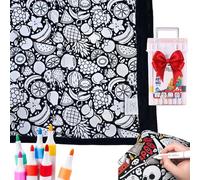 Orgonite DIY Colouring Blanket, Coloring Blanket with Markers, Color Your Own Throw Blanket for Adults, Soft Cozy Fleece Drawing Throw Personalized Home Decor