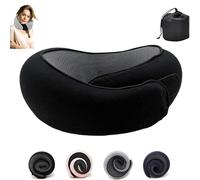 Orgonite Flyhugz Neck Pillow, Flyhugs Neck Pillow, Wander Plus Travel Pillow, Wander Plus Travel Neck Pillow, Memory Foam Neck Pillow for Traveling, Neck Pillow Airplane (Black)