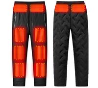 Orgonite Heated Pants for Men Women 10 Heating Zones 3 Temperature Control Electric Heated Warm Trousers for Hiking Winter(No Battery) (Standard, 4X-Large, Black)
