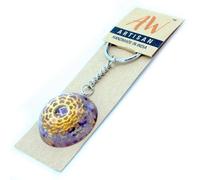 Orgonite Power Keyring Amethyst Mandala Hearts Keyrings
