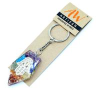 Orgonite Power Keyring Gemstone Chakra Hamsa Multicolor